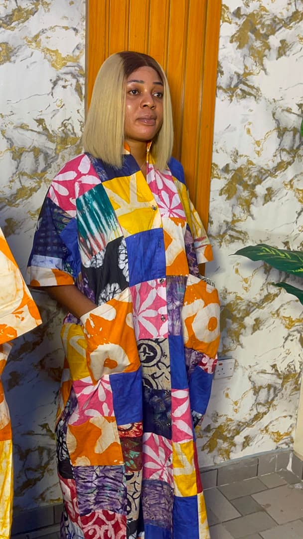 Patches Adire Bubu Gown (Luxury)